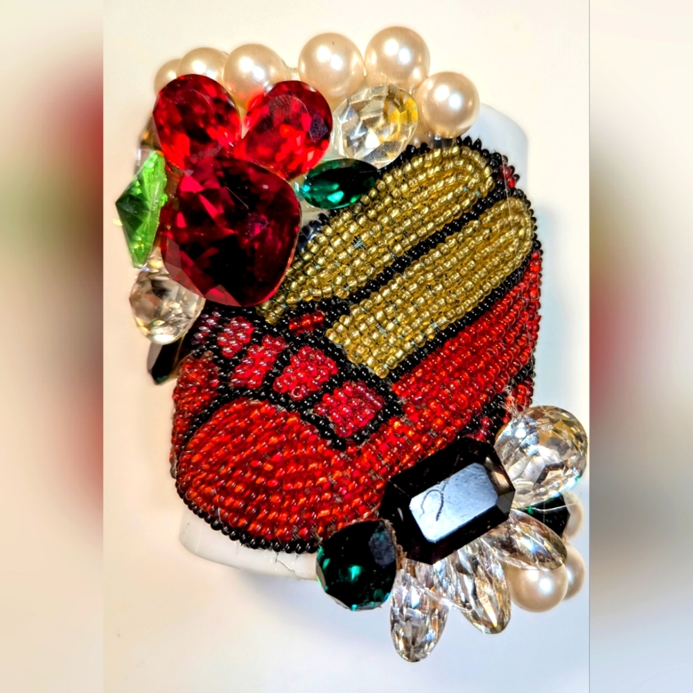 Wendy Gell wizard of Oz. Ruby slippers cuff.